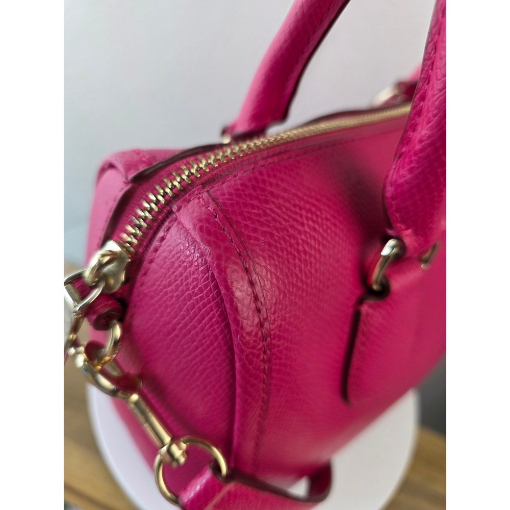 Coach Bennett Mini Satchel Pink Crossgrain Leather Crossbody Bag F33329 - Picture 11 of 16